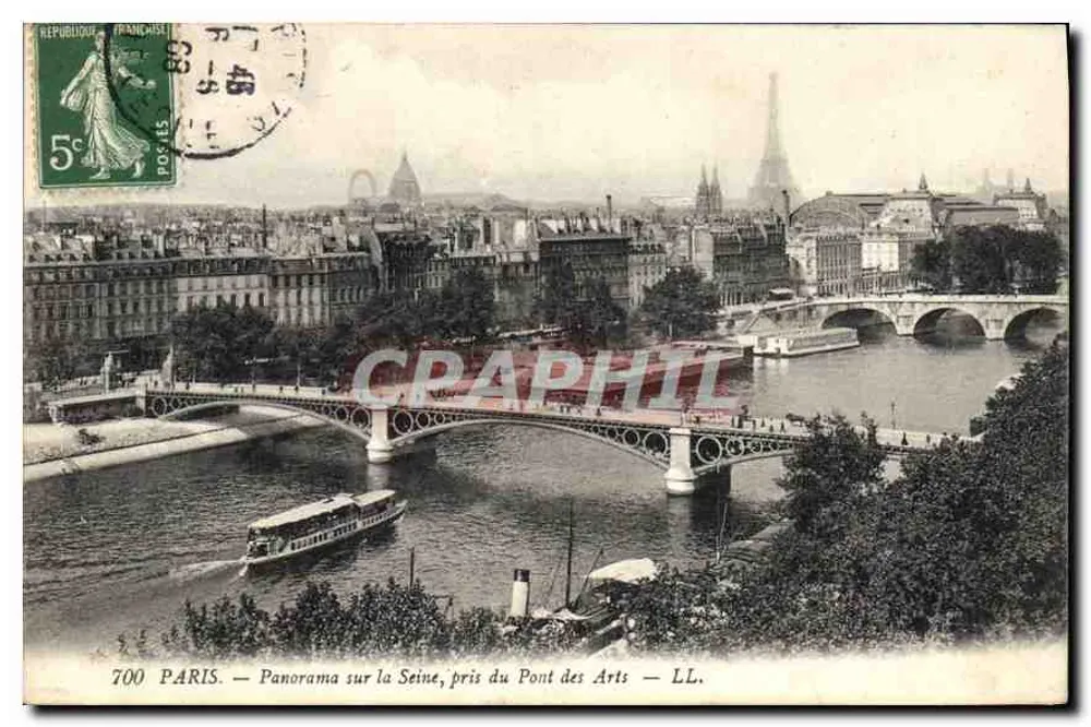 PARIS — Panorama über die Seine, vom Pont des Arts aus — LL. - Vorderseite
