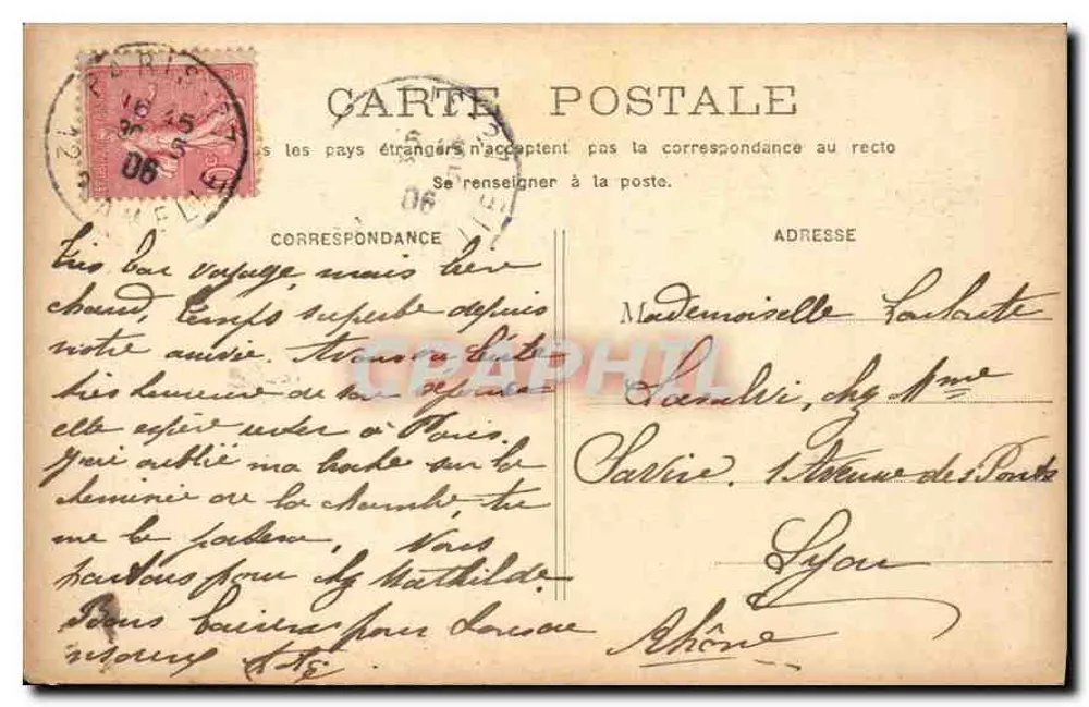 PARIS - Les Buttes-Chaumont — widok parku z ścieżką i jeziorem — wydawca nieznany - Rewers