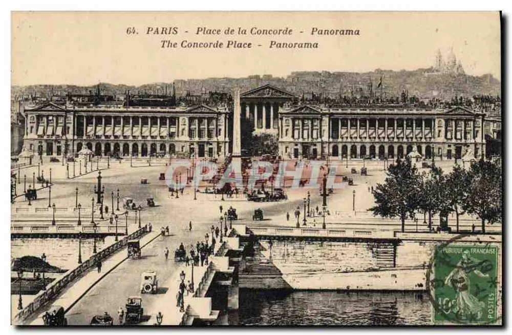 Paris - Place de la Concorde - Panorama — editor 'Impr. Jourdan, Alésia' — n° 64 - Frente