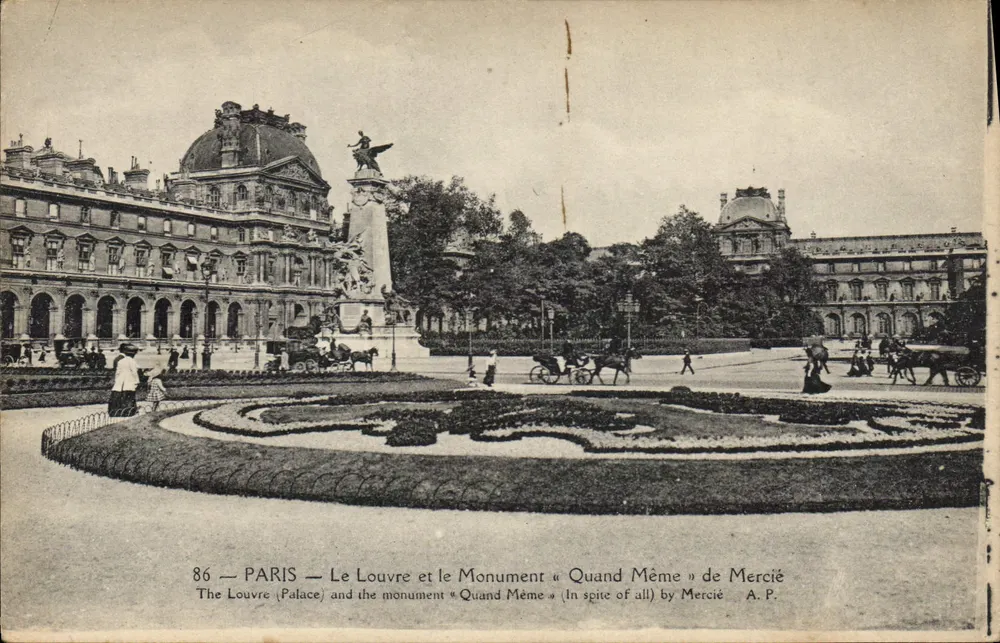Paris — Das Louvre und das Monument « Quand Même » von Mercié — A.P. - Vorderseite