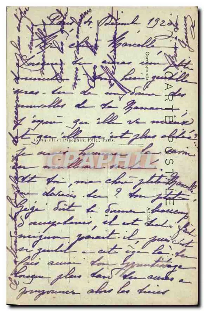 Paris — Das Louvre und das Monument « Quand Même » von Mercié — A.P. - Rückseite