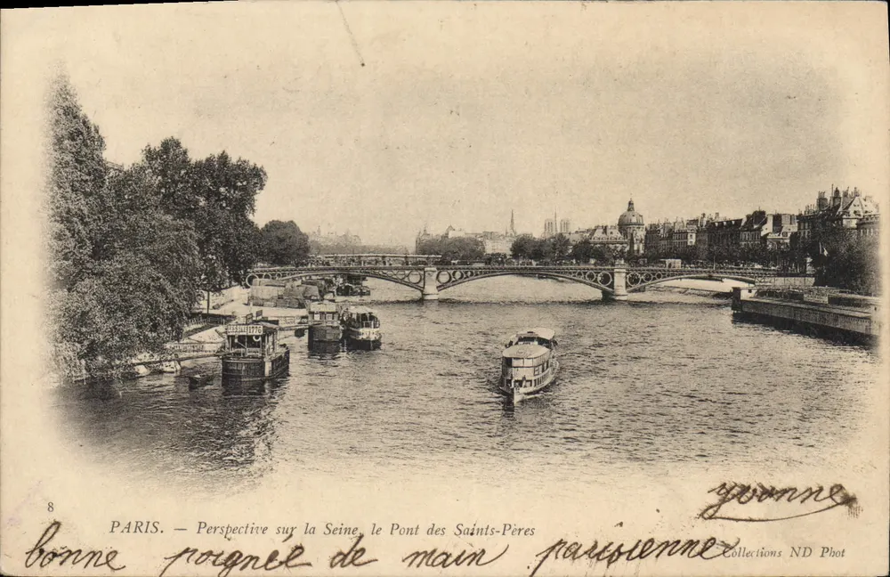 PARIS — Perspektive auf die Seine, den Pont des Saints-Pères — Collections ND Phot - Vorderseite