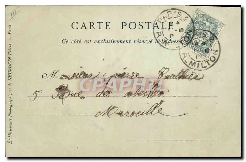 PARIS — Perspektive auf die Seine, den Pont des Saints-Pères — Collections ND Phot - Rückseite
