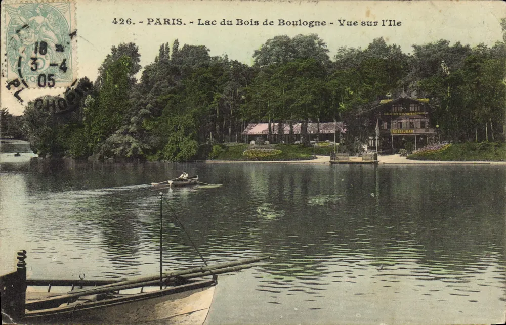 Paris - See des Bois de Boulogne - Ansicht der Insel - Vorderseite