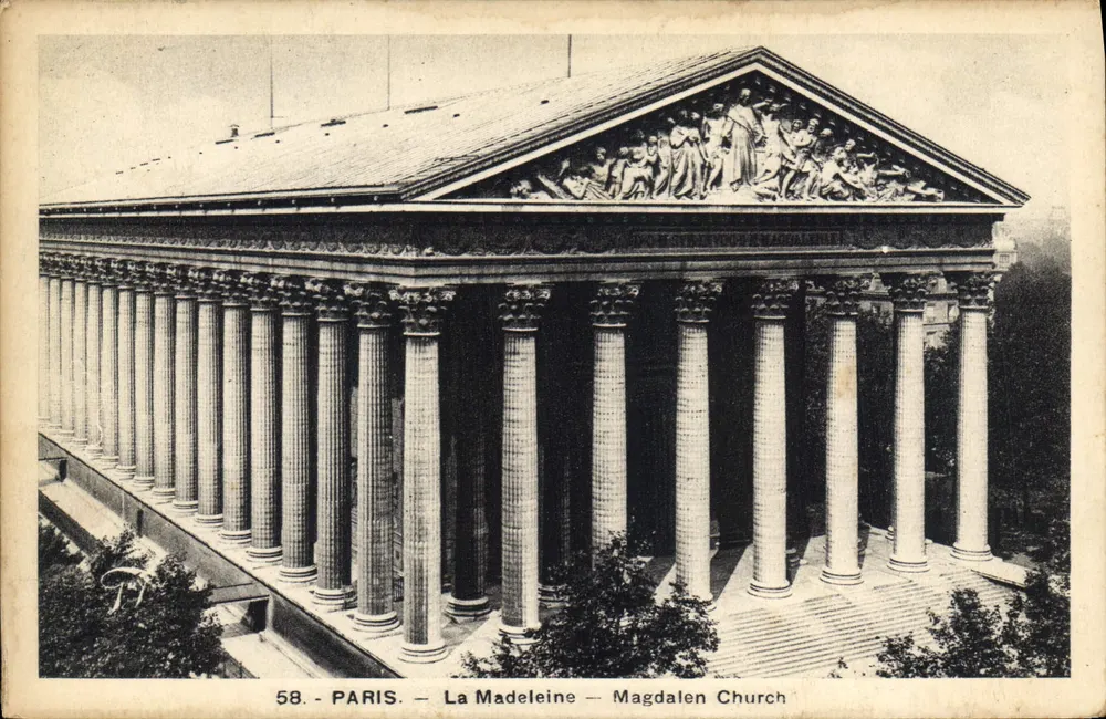 Paris — La Madeleine — Igreja da Magdalen — Editor não identificado, n° de série 58 - Frente