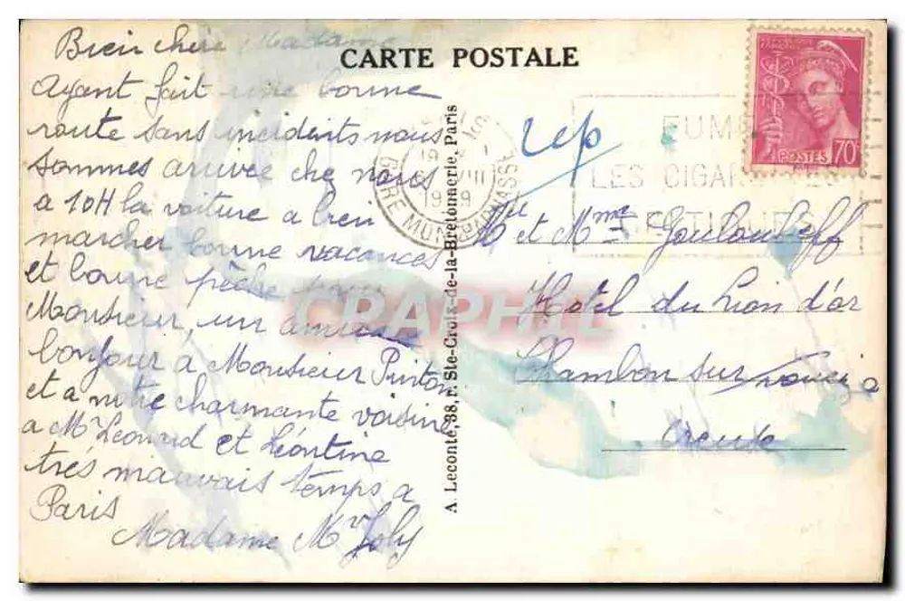 Paris — La Madeleine — Igreja da Magdalen — Editor não identificado, n° de série 58 - Verso