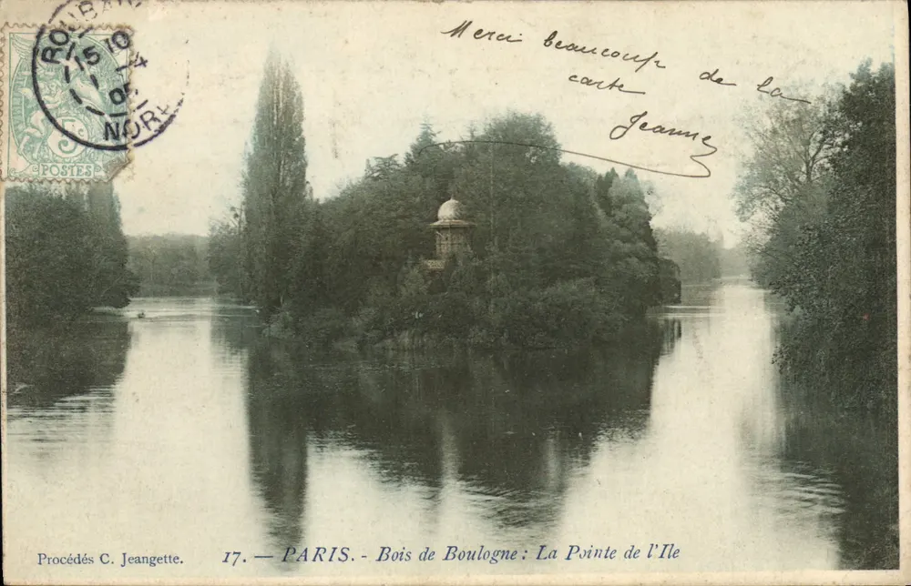 PARIS - Bois de Boulogne : La Pointe de l'Île — Procédés C. Jeanette, n°17 - Vorderseite
