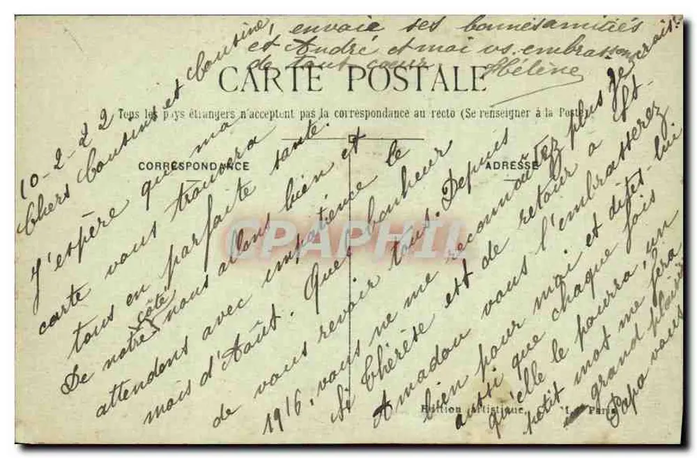 Paris — A Conciergerie — C.M. n°59 - Verso
