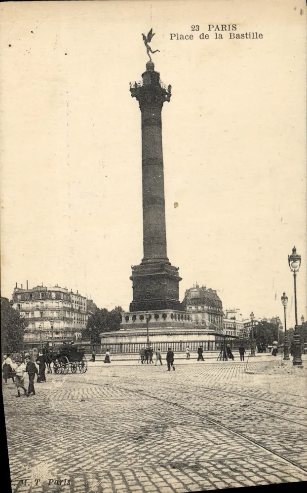 Place de la Bastille — Kolumna Bastilli — M. T. Paryż, n°23 - Awers