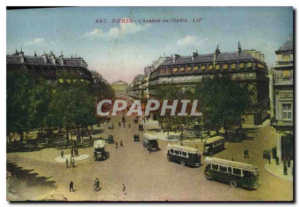 Paris - A Avenida da Ópera — editor LIP, n° 487 - Frente