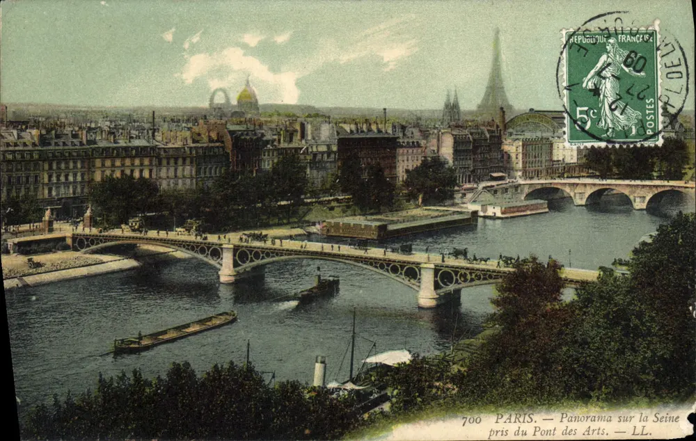 PARIS — Panorama über die Seine vom Pont des Arts — LL. — 700 - Vorderseite