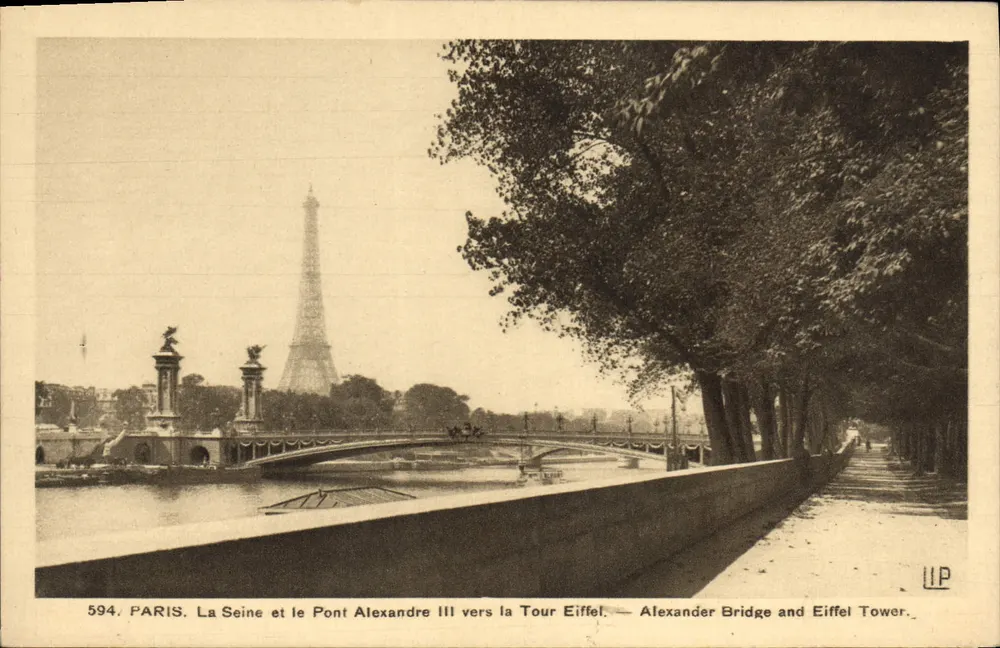 Paris — La Seine et le Pont Alexandre III vers la Tour Eiffel — Éditions Artistiques LIP - Vorderseite