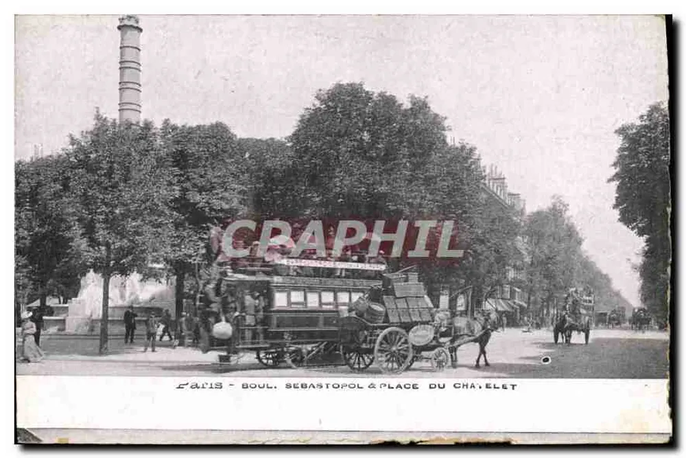 Paris - Boulevard Sebastopol & Place du Châtelet — Verlag nicht angegeben, Seriennummer nicht sichtbar - Vorderseite
