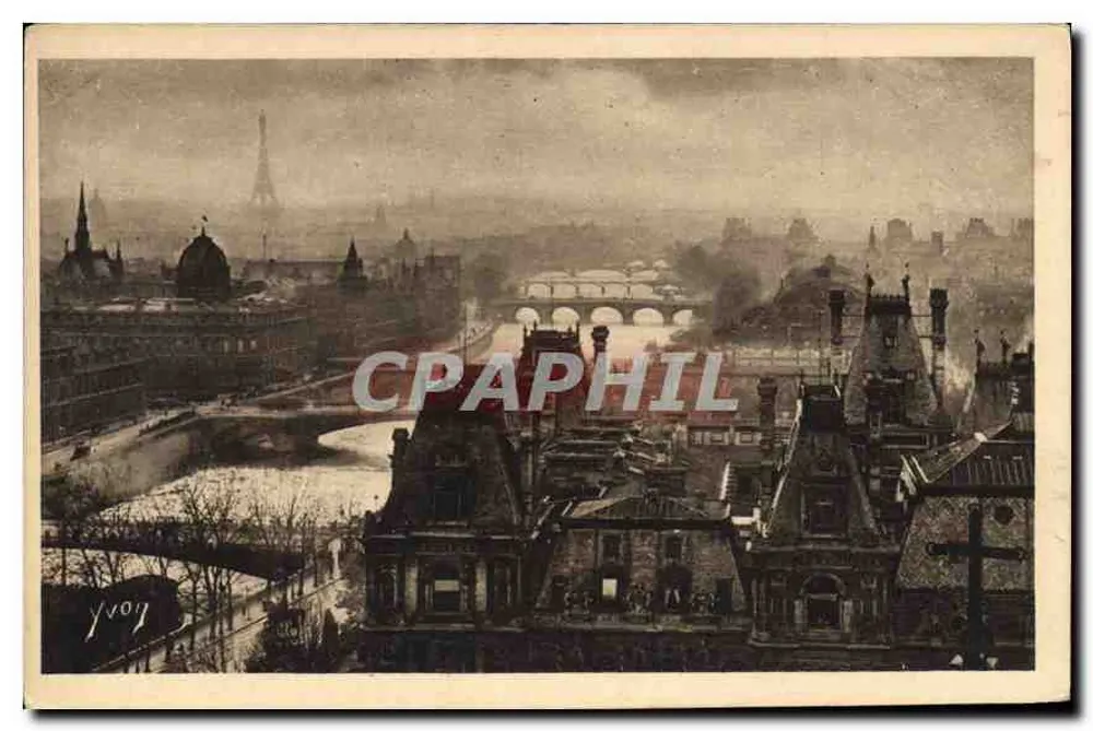 Paris — Panoramablick auf die sieben Brücken — Künstleredition YVON, Serie 5 Nr. 98 - Vorderseite