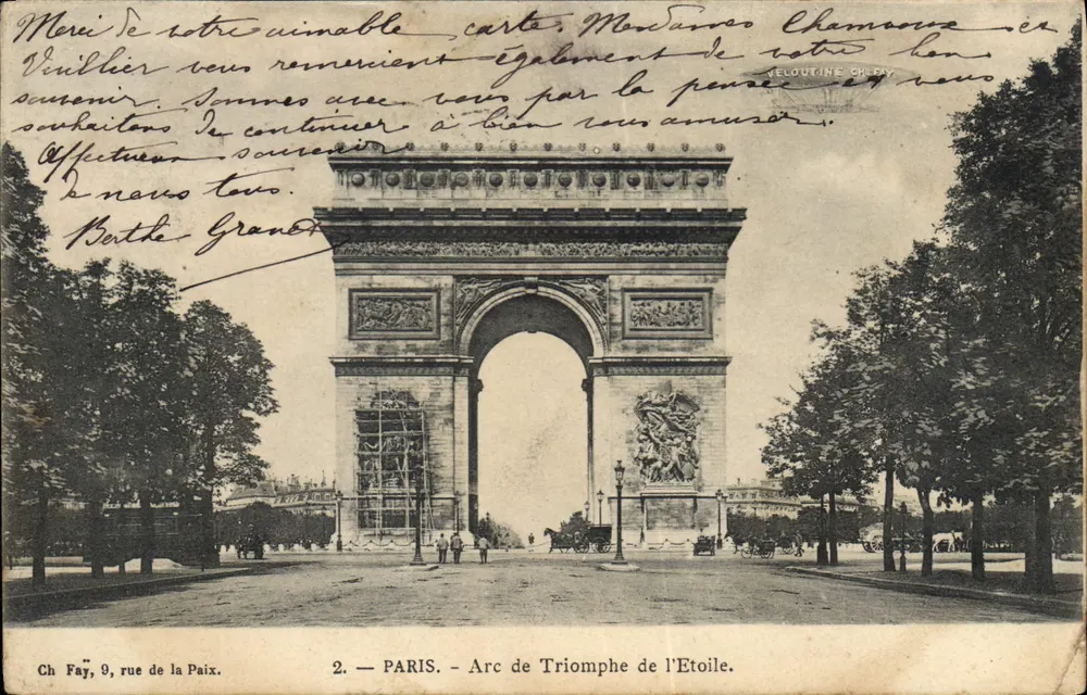 Paris — Arco do Triunfo da Estrela — Ch. Fay, rua da Paz, n°2 - Frente
