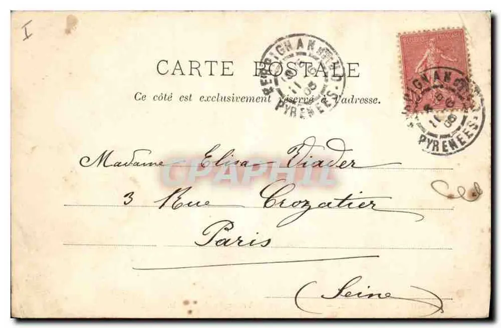Paris — Arco do Triunfo da Estrela — Ch. Fay, rua da Paz, n°2 - Verso