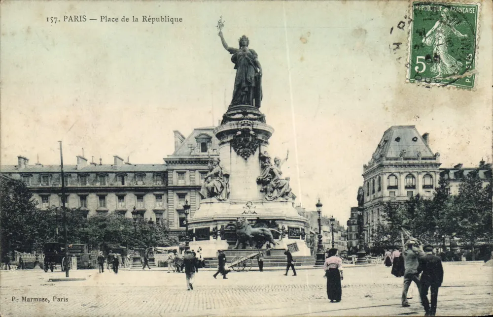 Paris — Praça da República — P. Marmuse, Paris, n°157 - Frente