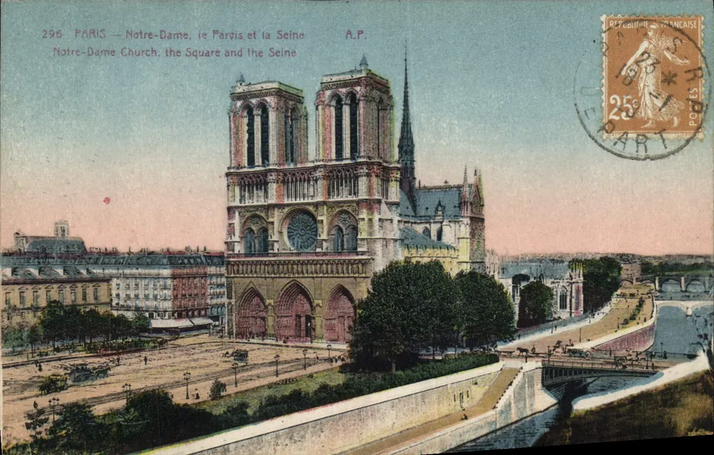 Paris — Notre-Dame, die Place und die Seine — A.P. n°296 - Vorderseite