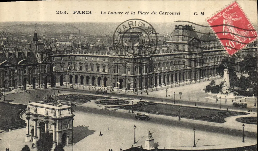 Paris - Das Louvre und Place du Carrousel — C.M. n°208 - Vorderseite