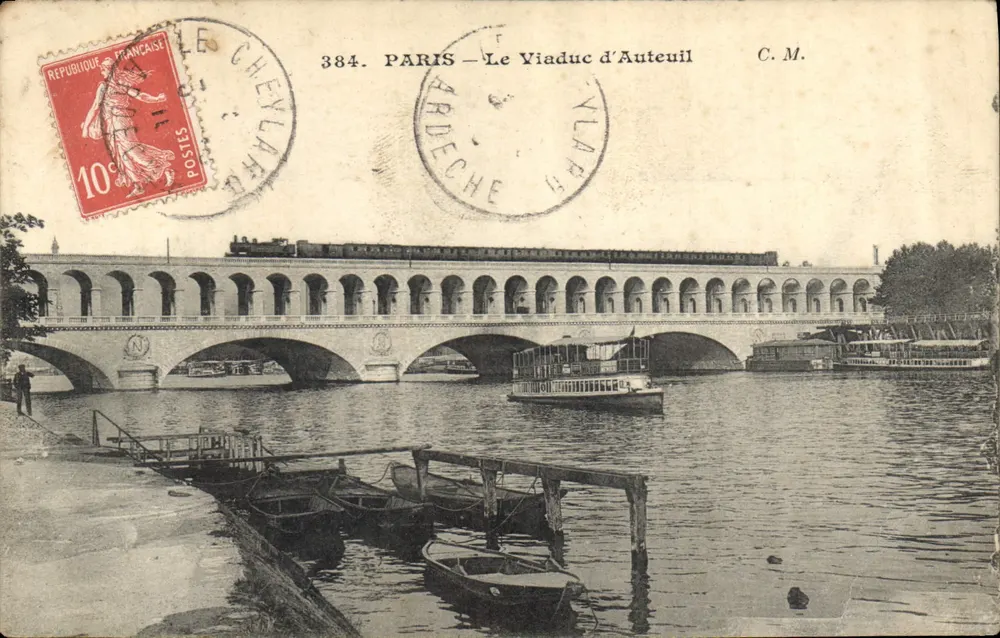 Paris — Der Viadukt von Auteuil — C.M. n°384 - Vorderseite
