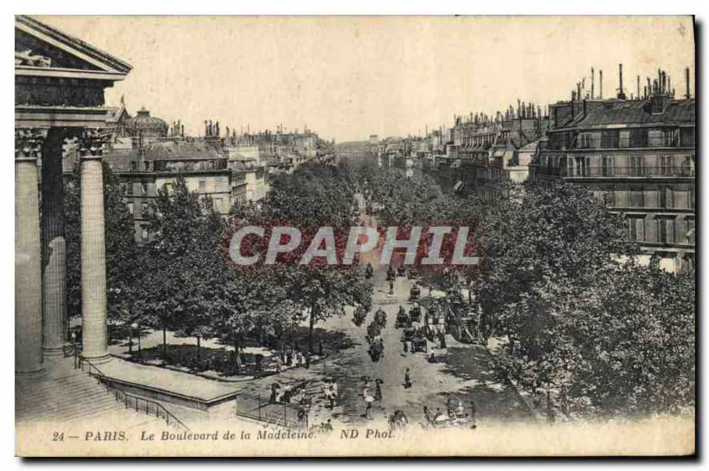Paryż — Boulevard de la Madeleine — ND Fot. - Awers