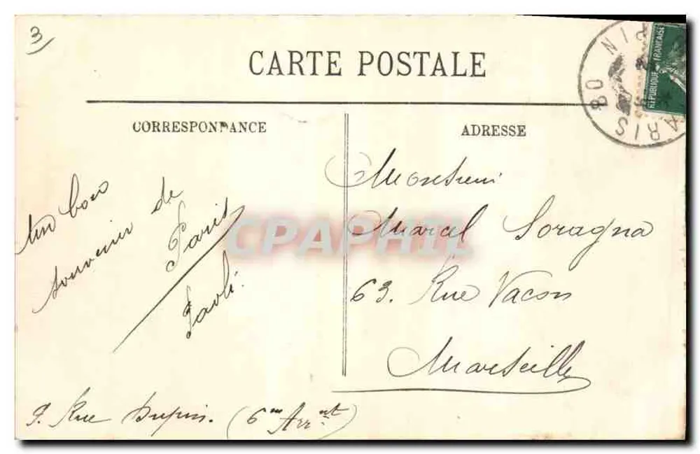 Paris — Panorama em direção à Praça da Concórdia — LL. n° 710 - Verso