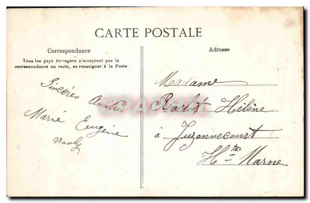 Paris - Place de la Concorde — E.L.D. — mit Rosen und Blättern verziert - Rückseite