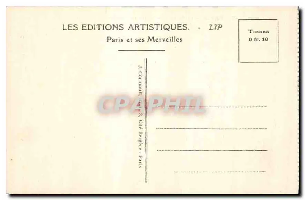 Paris — Das Palais und der Garten des Luxembourg — Les Éditions Artistiques - Rückseite