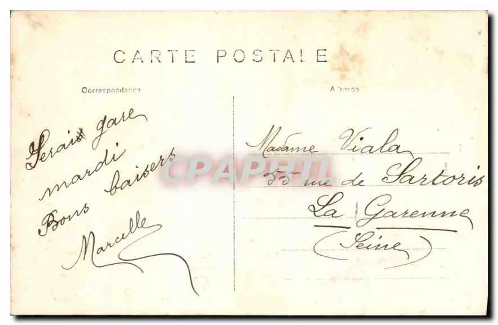 PARIS — A Madeleine — editor desconhecido - Verso