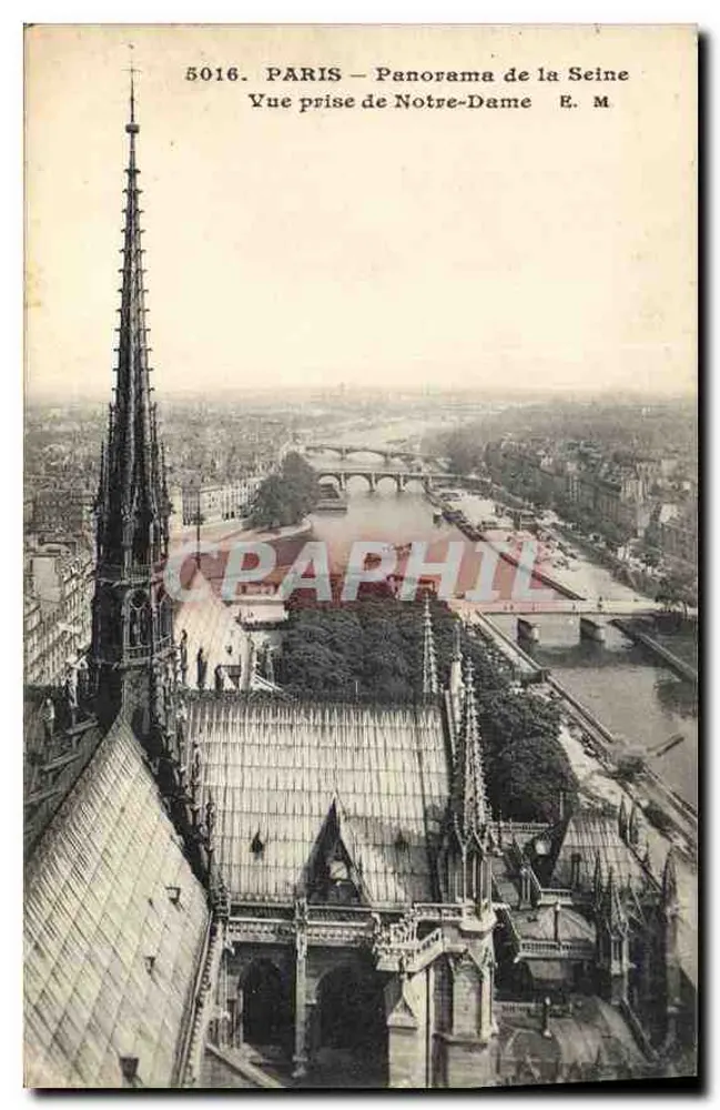 PARIS — Panorama der Seine — Aufnahme von der Notre-Dame — E. M. — n° 5016 - Vorderseite