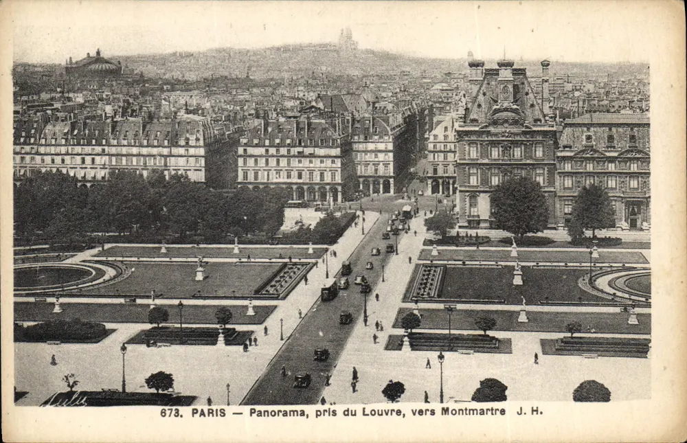 Paris — Panorama, aufgenommen vom Louvre, Richtung Montmartre — J. H. — n° 873 - Vorderseite