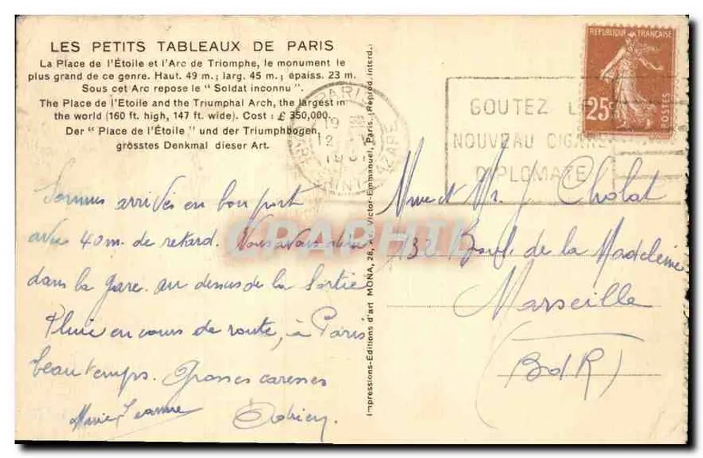 Arc de Triomphe — Paris — Mona - Rückseite