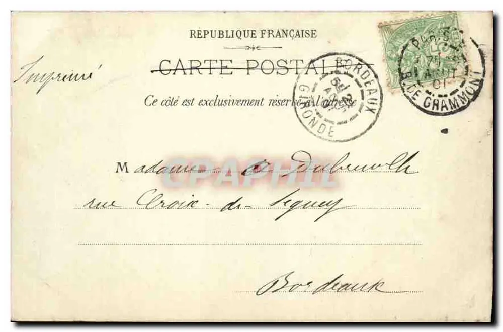 Paris — Fontaine de Médicis (Luxembourg) — anonymer Verlag, Nr. 45 - Rückseite