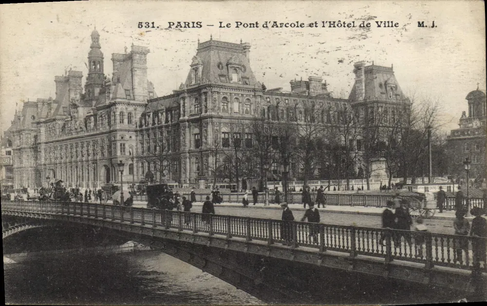 PARIS — Der Pont d'Arcole und das Rathaus — M. J. — n° 531 - Vorderseite