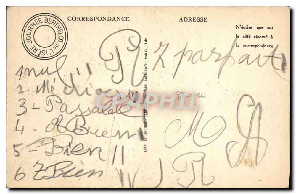 Paris — A Sorbonne — LL — n°169 - Verso