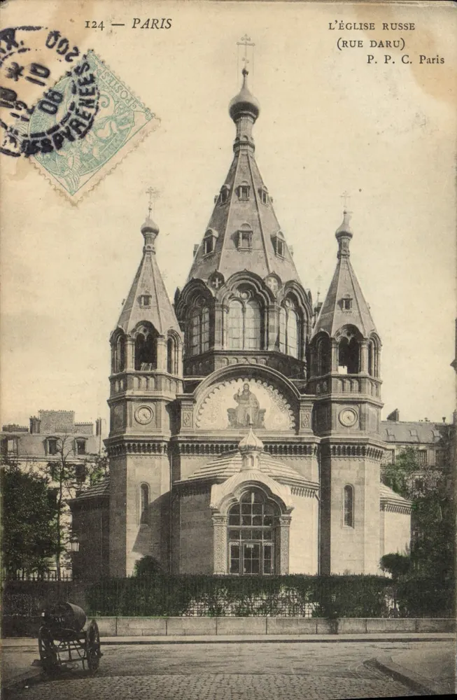 Die russische Kirche — Rue Daru — P. P. C. Paris - Vorderseite