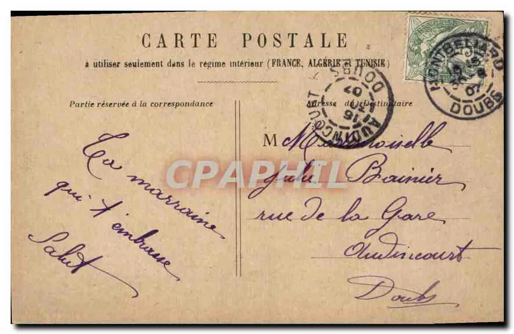 PARIS - Avenida da Ópera — vista urbana com carruagens e edifícios — editor Tedesco Frères - Verso