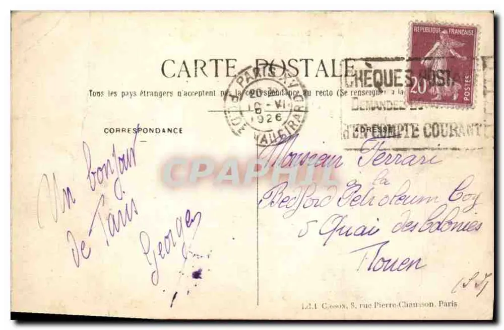 Parijs — Het Paleis van Justitie — C.M. n°305 - Achterkant