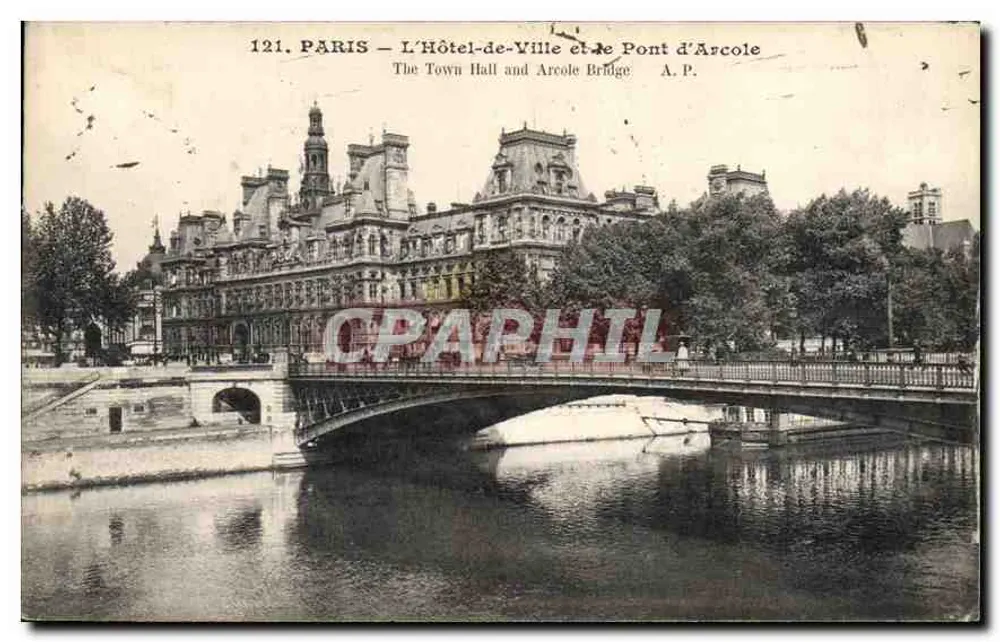 Paris — Das Rathaus und die Pont d'Arcole — A.P. n°121 - Vorderseite
