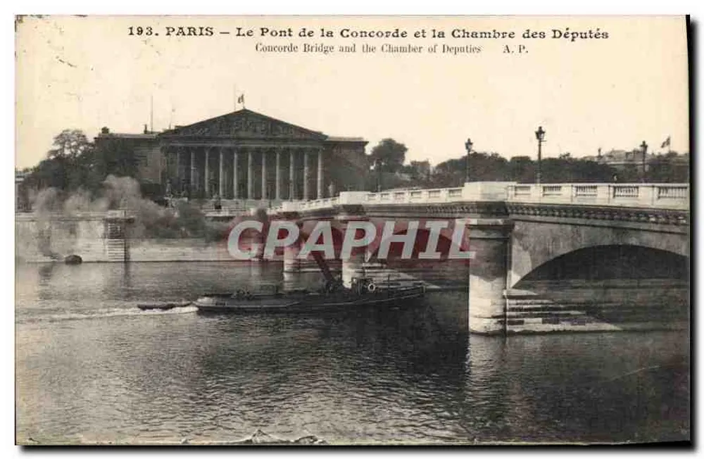 Paris — Der Pont de la Concorde und das Chamber of Deputies — A.P. - Vorderseite