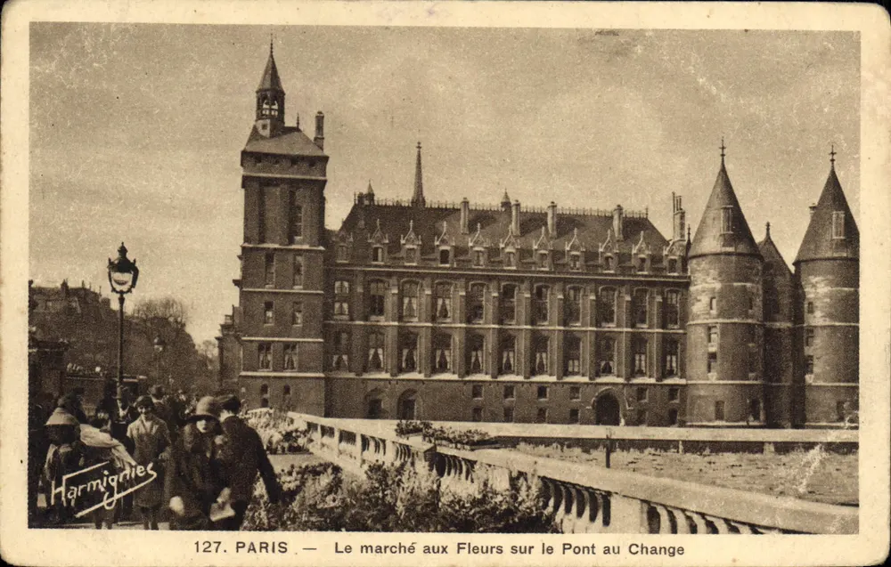 Paris — Der Blumenmarkt am Pont au Change — Harmignières, n°127 - Vorderseite