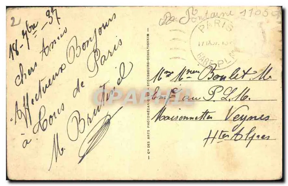 Torre St-Jacques — Paris — editor L. Larie, n° LL.109 - Verso
