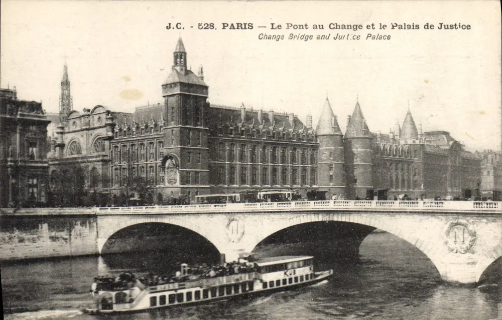 Paris — Die Brücke des Wechsels und das Palast der Gerechtigkeit — J.C. 528 - Vorderseite