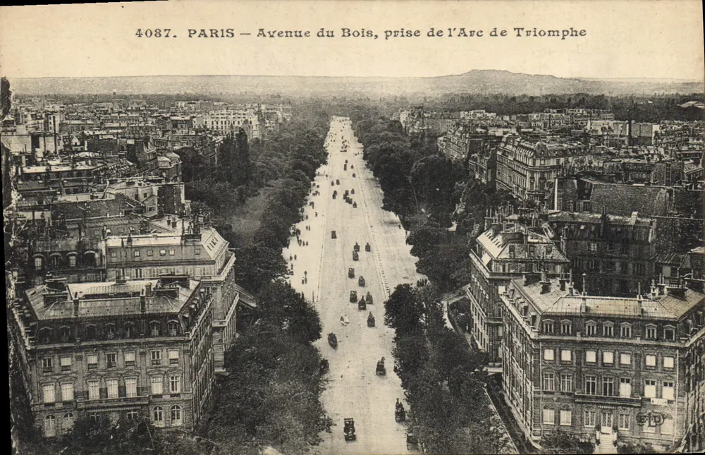 Paris — Avenue du Bois, Blick vom Arc de Triomphe — Verlag ETD, Nr. 4087 - Vorderseite