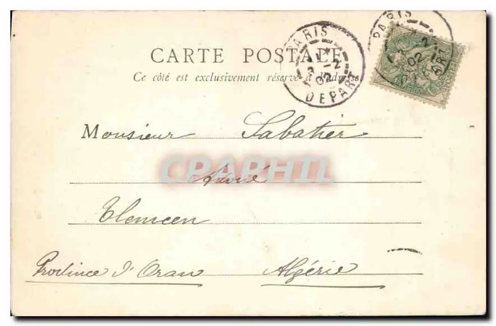Estatua de Alexandre Dumas — Paris — B.F. Paris, n° 104 - Verso