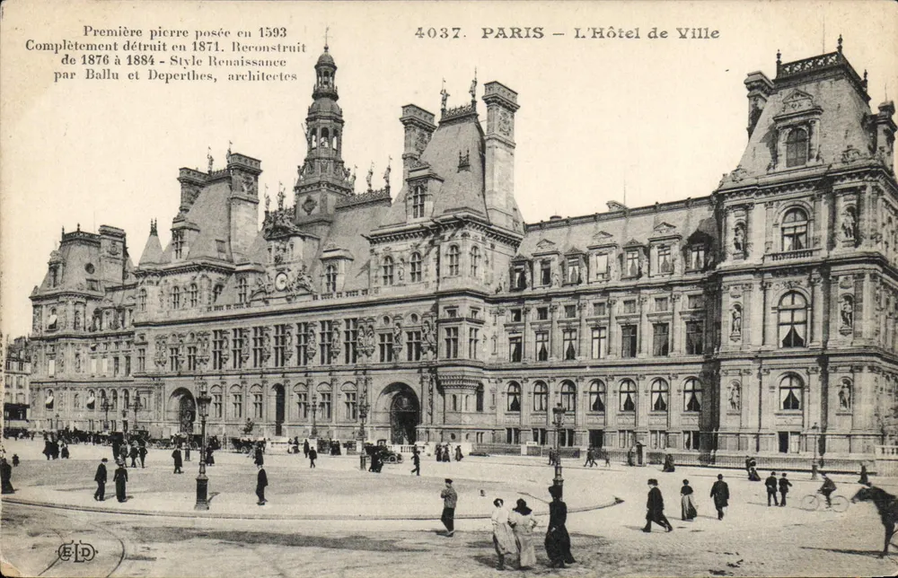 PARIS — O Hotel de Ville — Editor EID, n° 4037 - Frente