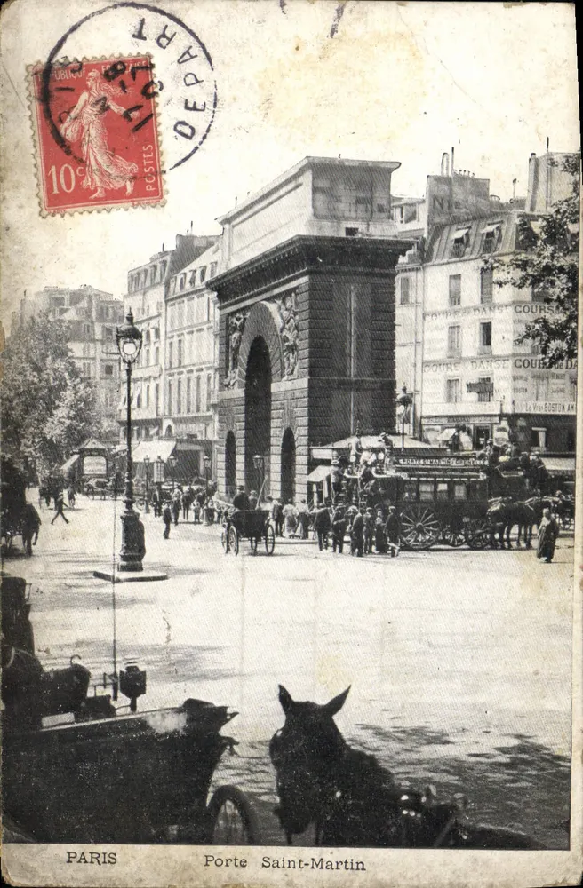Paris — Porta Saint-Martin — editor desconhecido, número de série não visível - Frente