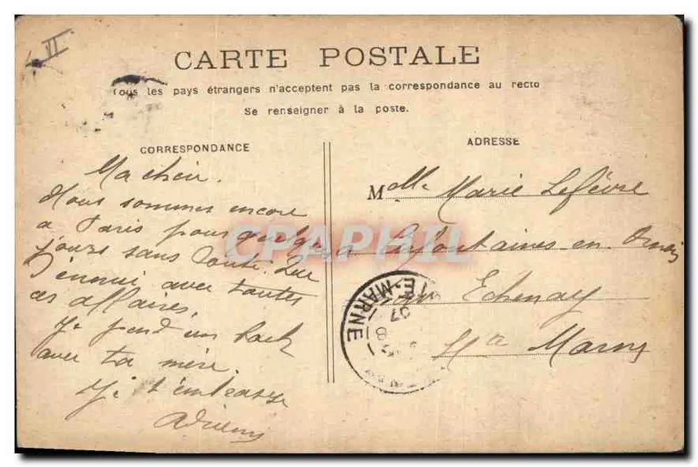 Paris — Porta Saint-Martin — editor desconhecido, número de série não visível - Verso