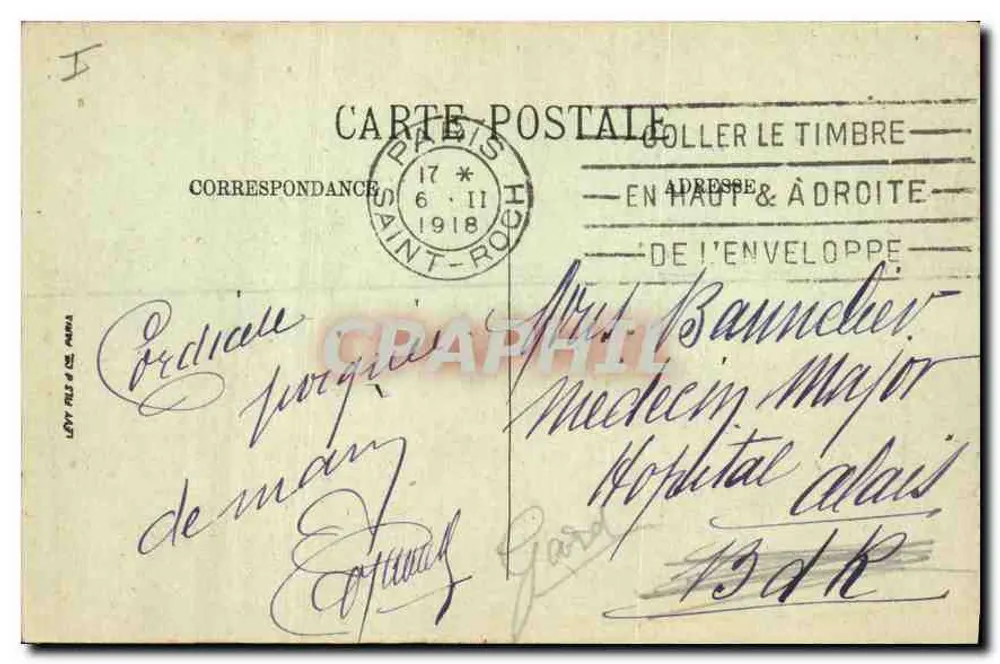 Paris — La Madeleine — LL. — n° 1173 - Verso