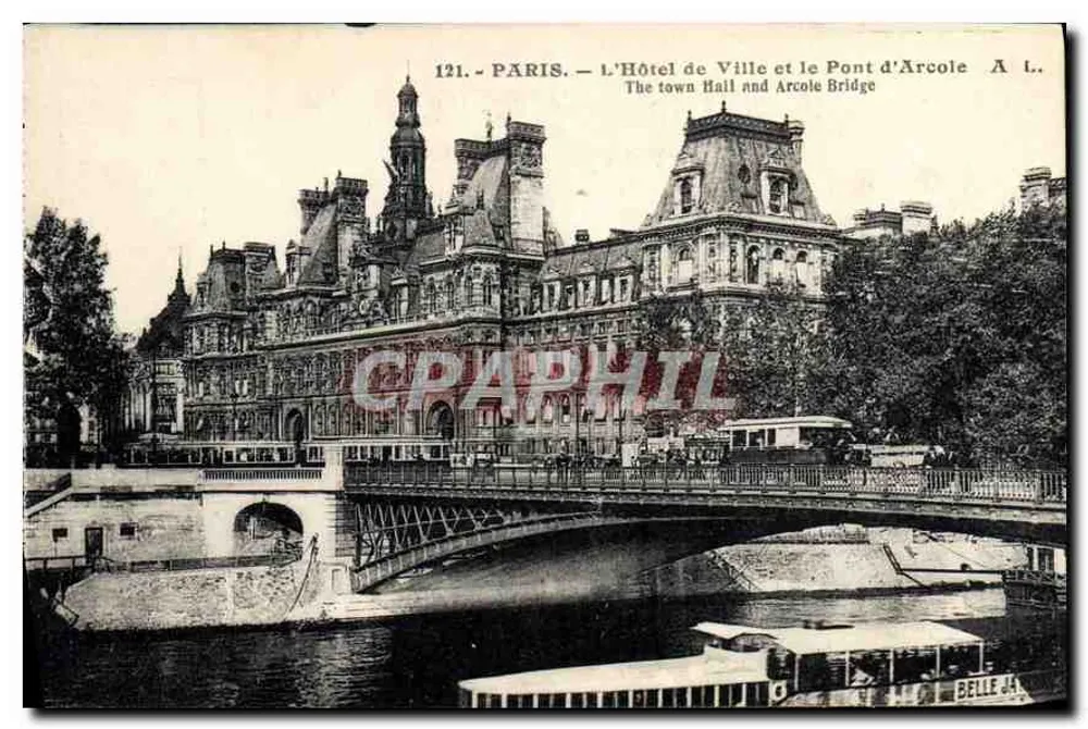 Paris — Das Rathaus und die Pont d'Arcole — A. L. Künstlereditionen - Vorderseite